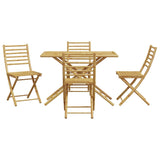 5 Piece Garden Dining Set Bamboo - Side View
