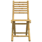 5 Piece Garden Dining Set Bamboo - Close-Up Angle