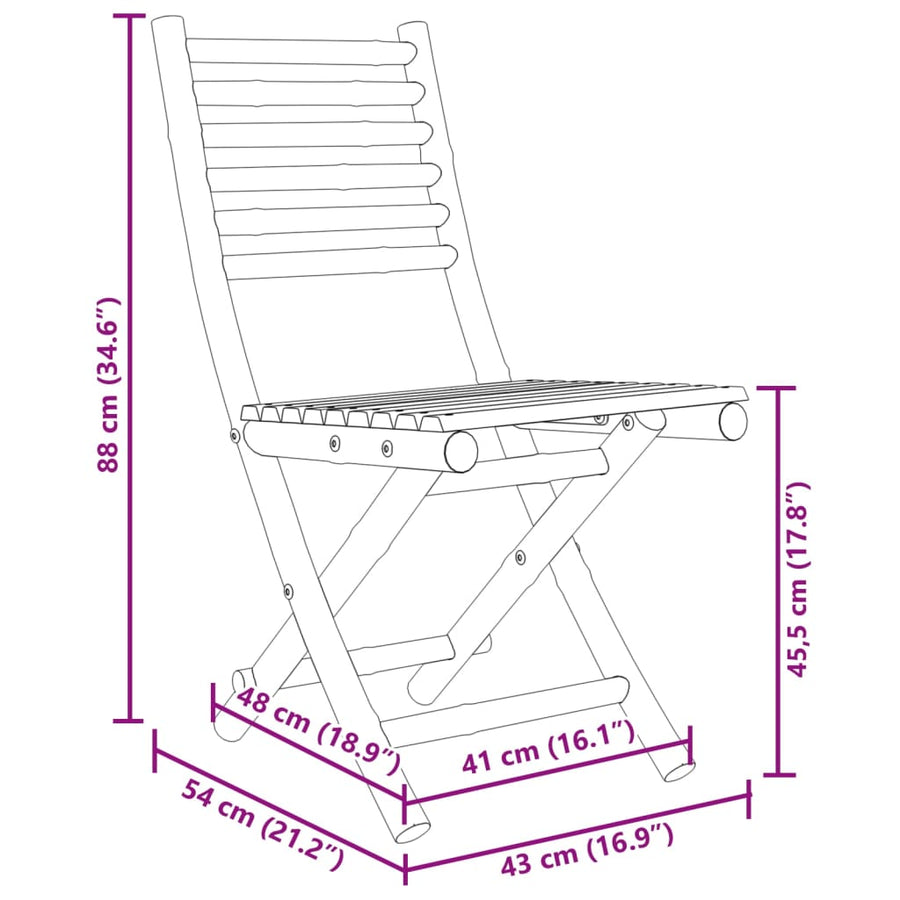 5 Piece Garden Dining Set Bamboo