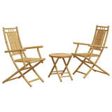 3 Piece Bistro Set Bamboo - Front View