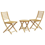 3 Piece Bistro Set Bamboo - Front View