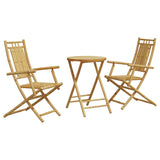 3 Piece Bistro Set Bamboo - Front View