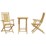 3 Piece Bistro Set Bamboo - Top-Down View