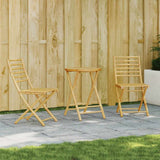 3 Piece Bistro Set Bamboo - Front View