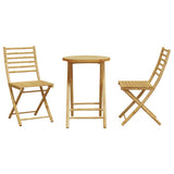 3 Piece Bistro Set Bamboo - Top-Down View