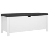 Storage Box with Cushion White 105x40x45 cm - Front View