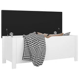 Storage Box with Cushion White 105x40x45 cm - Side View