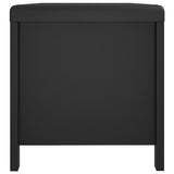 Storage Box with Cushion Black 105x40x45 cm - Rear View
