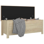 Storage Box with Cushion Sonoma Oak 105x40x45 cm