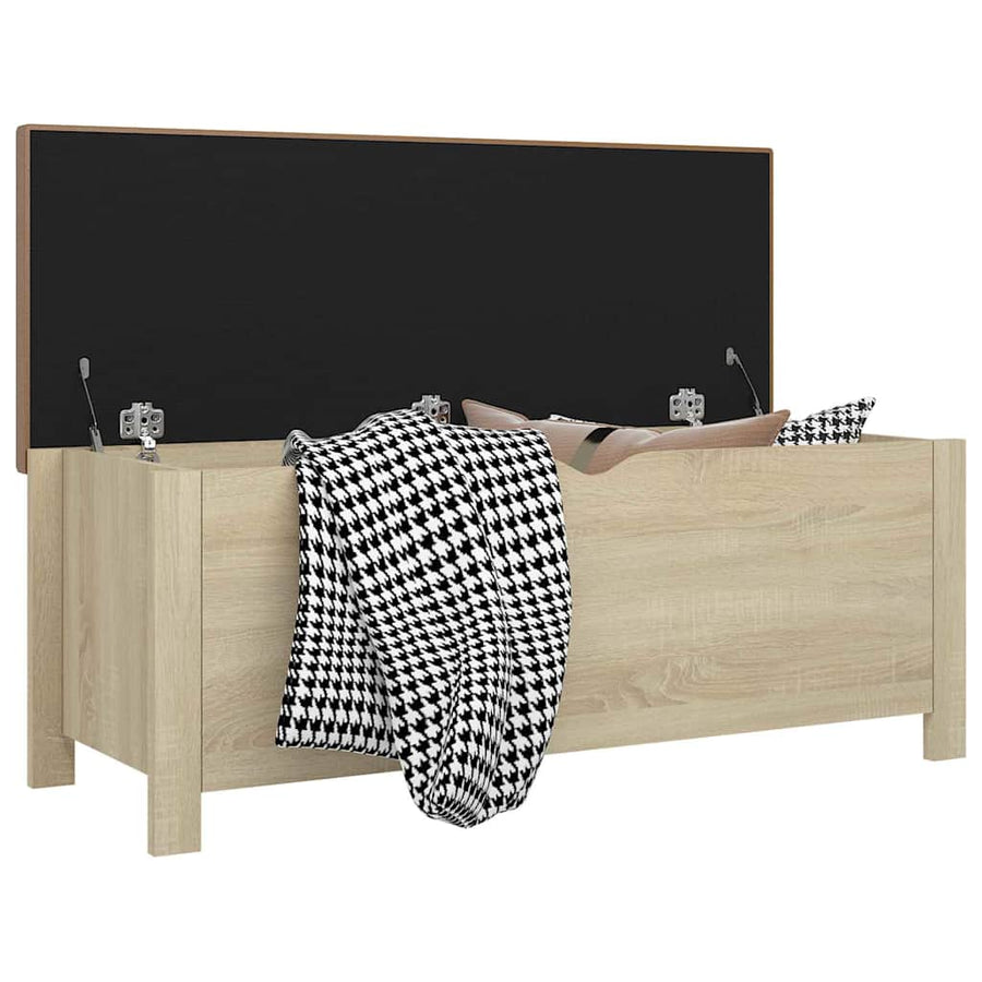 Storage Box with Cushion Sonoma Oak 105x40x45 cm