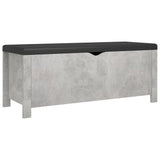 Storage Box with Cushion Concrete Grey 105x40x45 cm - Front View