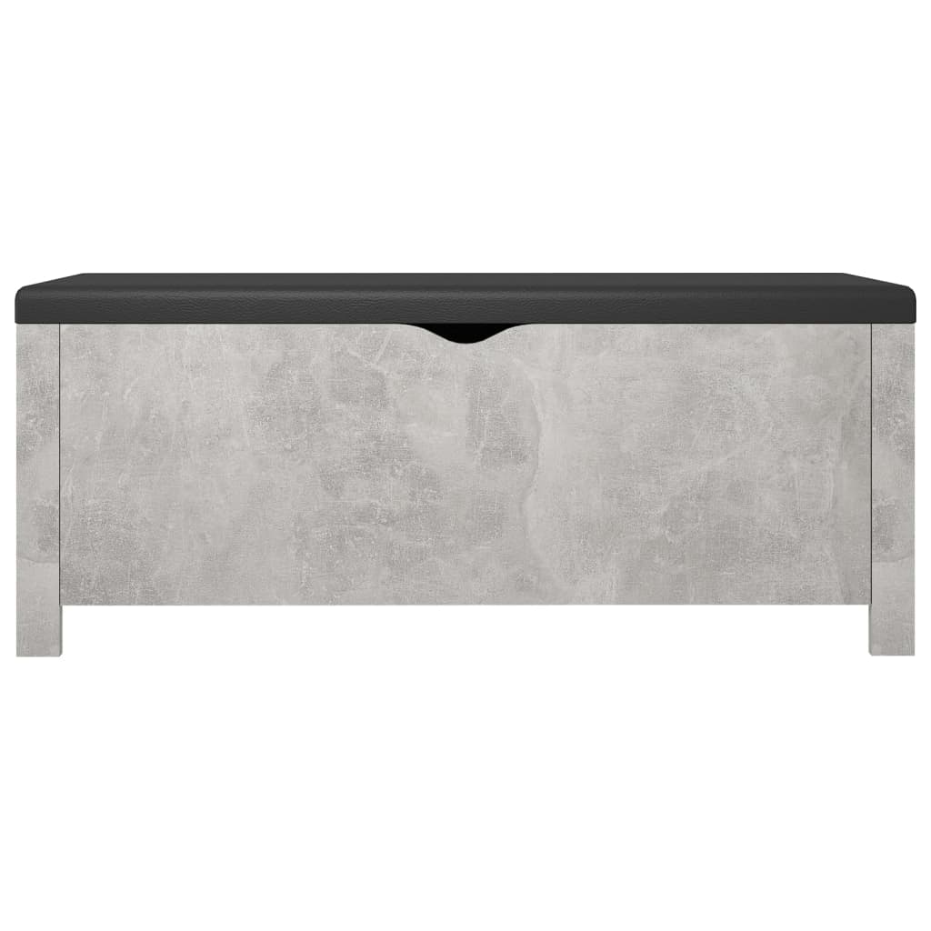 Storage Box with Cushion Concrete Grey 105x40x45 cm