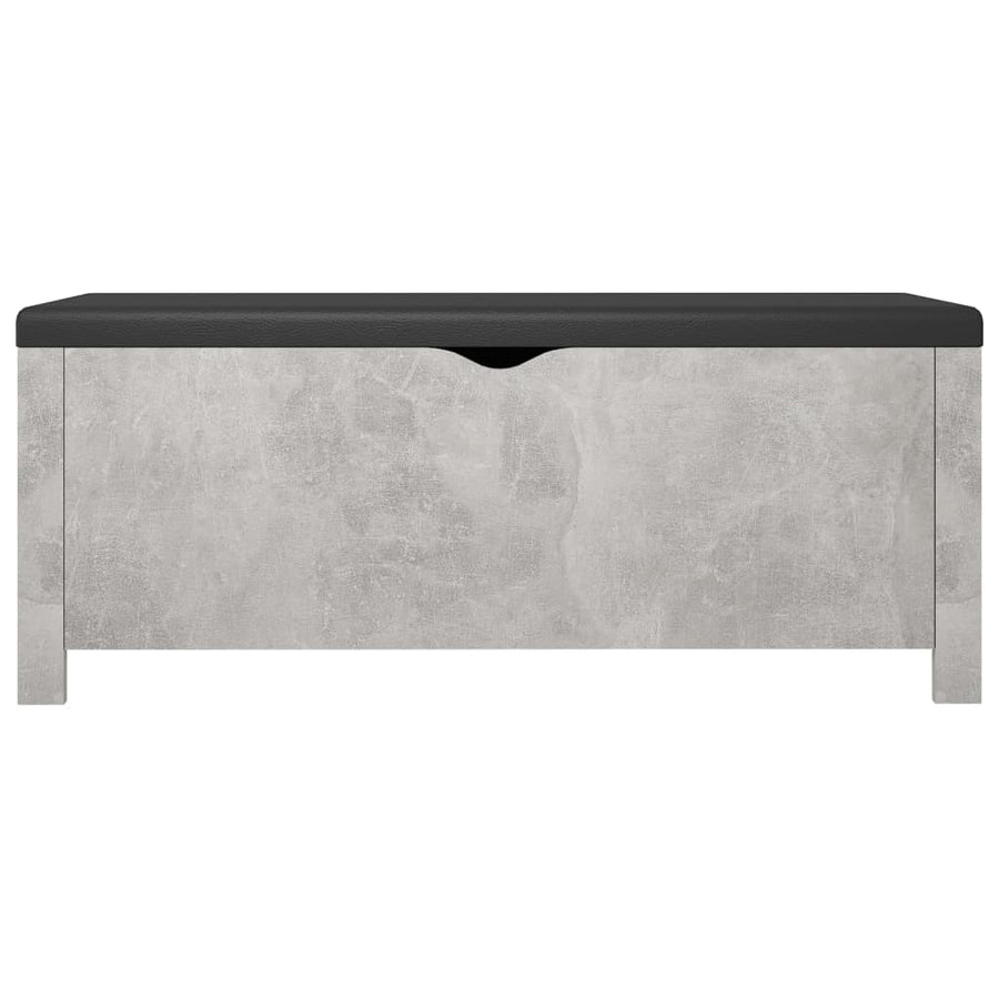 Storage Box with Cushion Concrete Grey 105x40x45 cm