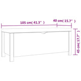 Storage Box with Cushion Concrete Grey 105x40x45 cm