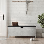 Storage Box with Cushion Concrete Grey 105x40x45 cm
