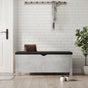 Storage Box with Cushion Concrete Grey 105x40x45 cm