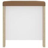 Storage Box with Cushion White & Sonoma Oak 105x40x45 cm