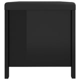Storage Box with Cushion High Gloss Black 105x40x45 cm - Rear View