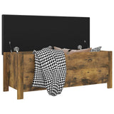 Storage Box with Cushion Smoked Oak 105x40x45 cm - Side View