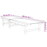Sun Loungers 2 pcs Black Solid Wood Acacia and Textilene - Low Angle