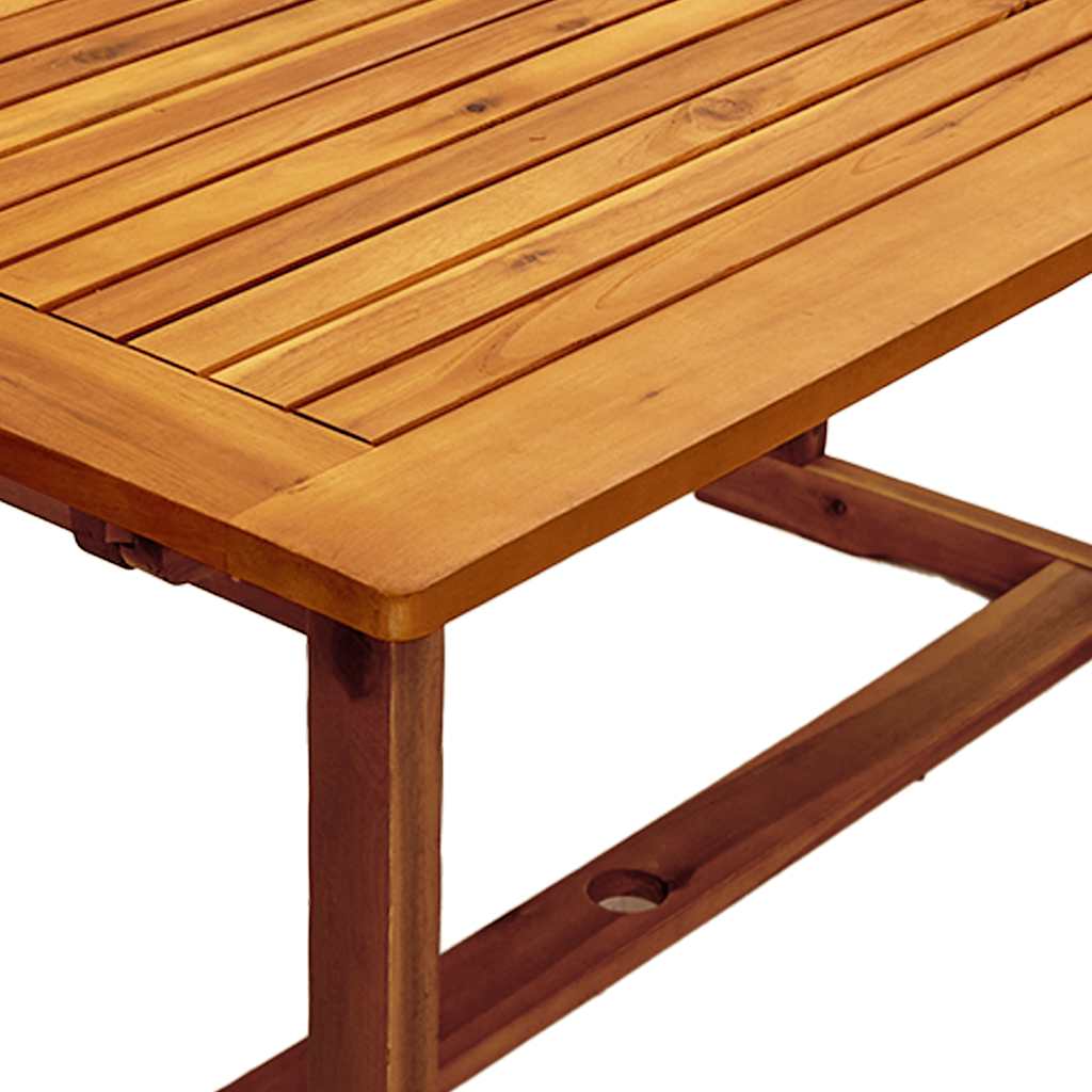 7 Piece Garden Dining Set Solid Wood Acacia and Textilene