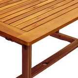 7 Piece Garden Dining Set Solid Wood Acacia and Textilene