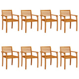Garden Chairs 8 pcs 59x55x85 cm Solid Wood Acacia - Front View