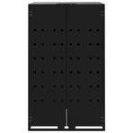 Wheelie Bin Storage for 2 Bins Black 138x79x117 cm Steel