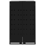 Wheelie Bin Storage for 2 Bins Black 138x79x117 cm Steel - 45-Degree Angle