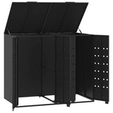 Wheelie Bin Storage for 2 Bins Black 138x79x117 cm Steel - Low Angle