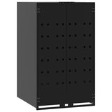 Wheelie Bin Storage for 3 Bins Black 207x79x117 cm Steel