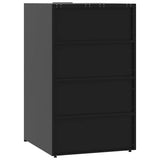 Wheelie Bin Storage for 3 Bins Black 207x79x117 cm Steel - Rear View