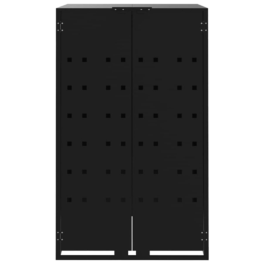 Wheelie Bin Storage for 5 Bins Black 345x79x117 cm Steel