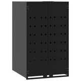 Wheelie Bin Storage for 6 Bins Black 414x79x117 cm Steel - Top-Down View