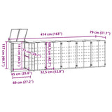Wheelie Bin Storage for 6 Bins Anthracite 414x79x117 cm Steel