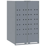 Wheelie Bin Storage for 2 Bins Grey 138x79x117 cm Steel - Top-Down View