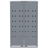 Wheelie Bin Storage for 2 Bins Grey 138x79x117 cm Steel - 45-Degree Angle