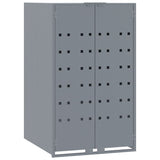 Wheelie Bin Storage for 3 Bins Grey 207x79x117 cm Steel - Top-Down View