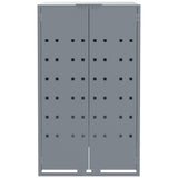 Wheelie Bin Storage for 3 Bins Grey 207x79x117 cm Steel - 45-Degree Angle