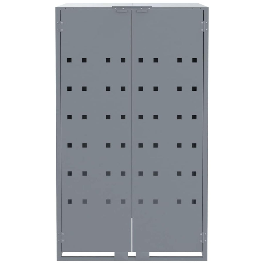 Wheelie Bin Storage for 4 Bins Grey 276x79x117 cm Steel