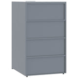Wheelie Bin Storage for 4 Bins Grey 276x79x117 cm Steel - Rear View