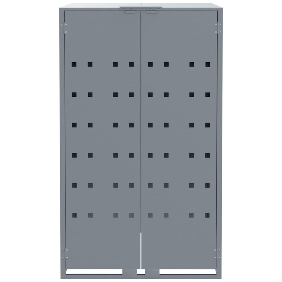 Wheelie Bin Storage for 5 Bins Grey 345x79x117 cm Steel