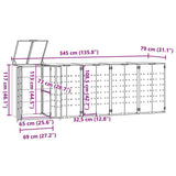 Wheelie Bin Storage for 5 Bins Grey 345x79x117 cm Steel