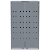 Wheelie Bin Storage for 6 Bins Grey 414x79x117 cm Steel - 45-Degree Angle