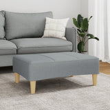 Footstool Light Grey 77x55x31 cm Fabric - Side View