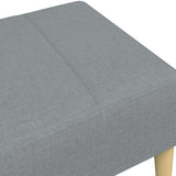 Footstool Light Grey 77x55x31 cm Fabric - Rear View