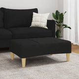 Footstool Black 77x55x31 cm Fabric - Side View