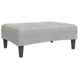 Footstool Light Grey 77x55x31 cm Velvet - Front View