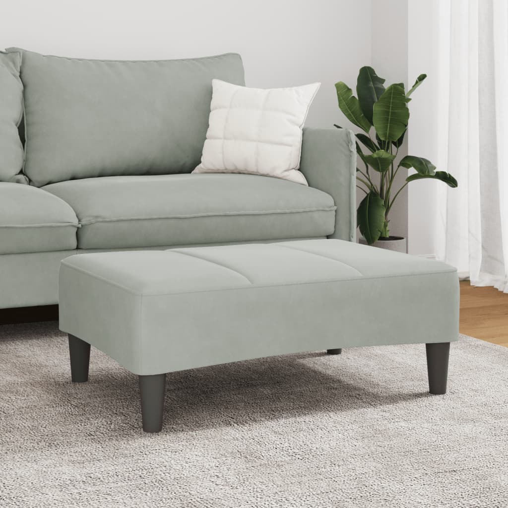 Footstool Light Grey 77x55x31 cm Velvet