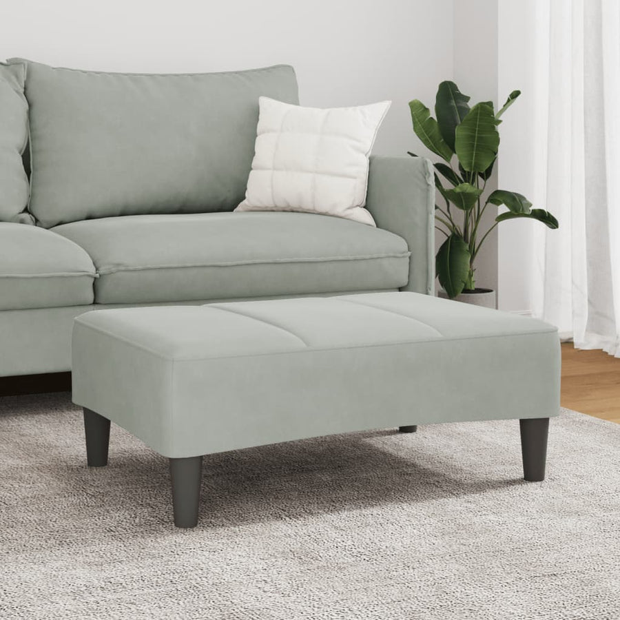 Footstool Light Grey 77x55x31 cm Velvet